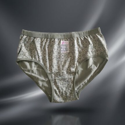 Women's Grey Premium Cotton Floral Print Brief Panty